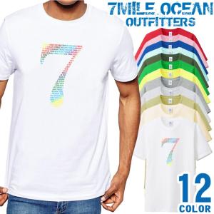 メンズ Tシャツ 半袖 プリント アメカジ 大きいサイズ 7MILE OCEAN 7 レインボー｜trend-i