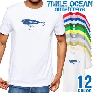 メンズ Tシャツ 半袖 プリント アメカジ 大きいサイズ 7MILE OCEAN ルアー 釣り｜trend-i