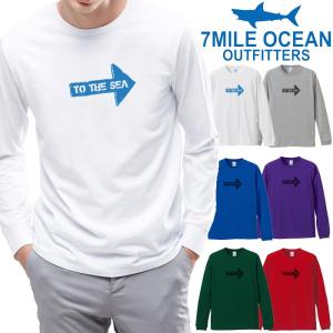 メンズ Tシャツ 長袖 ロングTシャツ ロンｔ プリント アメカジ 大きいサイズ 7MILE OCEAN 釣り サーフィン｜trend-i