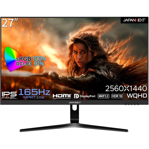 APANNEXT 27インチ ゲーミングモニター 165Hz 1ms WQHD 2560x1440解...