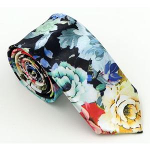 花柄 ネクタイ フラワー 植物 モチーフ ナロータイ 花 バラ 薔薇 かっこいい ギフト ビジネスマ...