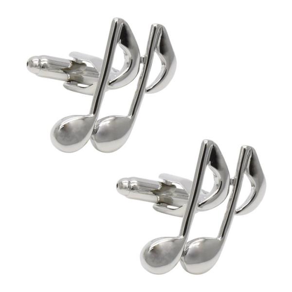 カフス 音符2連 音楽 カフスボタン カフスボタン カフスリンクス カフリンクス カフスボタン ミュ...