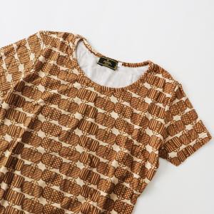 【スプリングセール】美品 フェンディ FENDI ズッカ プリント 半袖Tシャツ 42/ブラウン トップス【2400013648554】｜tresorstore