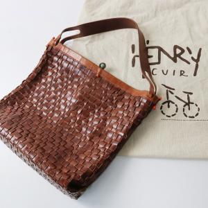 HENRY CUIR（アンリークイール） *パンチングレザーショルダーバッグ