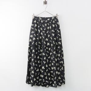2020AW マイカアンドディール MICA & DEAL flower print skirt? フラワープリントスカート /ブラック ボトムス フレア 【2400013811385】｜tresorstore