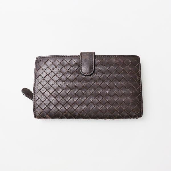 ボッテガヴェネタ BOTTEGA VENETA レザーイントレチャート スナップボタン ウォレット ...