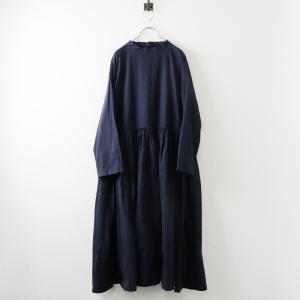 ダル Dhal *長袖シャツワンピース*コットン布帛ホワイト2パッチ  