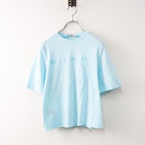 MARNI - 美品 23SS MARNI マルニ 5分袖 ロゴ刺繍 コットンポプリン クロップド ストライプシャツ ブラウス 38 ブルー系 レディース 古着 中古 USED MARNI - 美品 23SS MARNI マルニ 5分袖 ロゴ刺繍 コットン