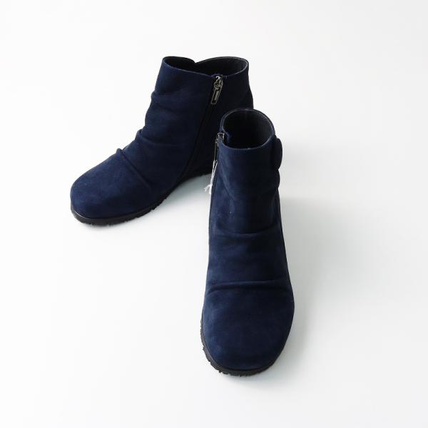 極美品 JS ハートレーベル JS Heartlavel スエードショートブーツ 22cm/ネイビー...