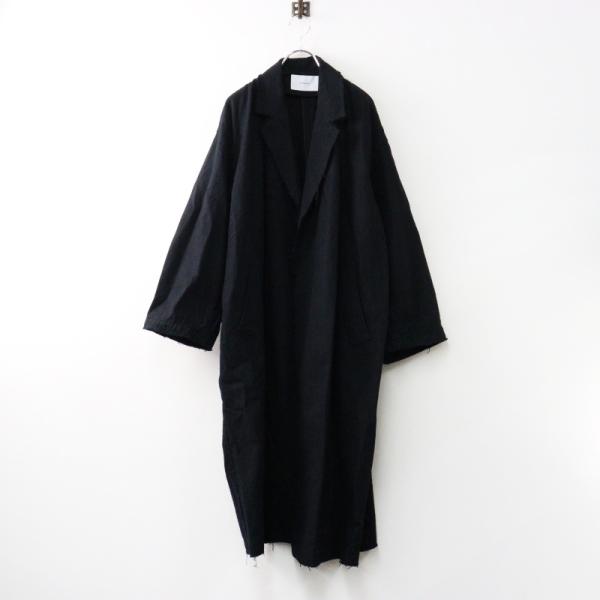 定価3.5万 2024SS フレームワーク FRAMeWORK 綿麻プレーンコート 38/ブラック ...