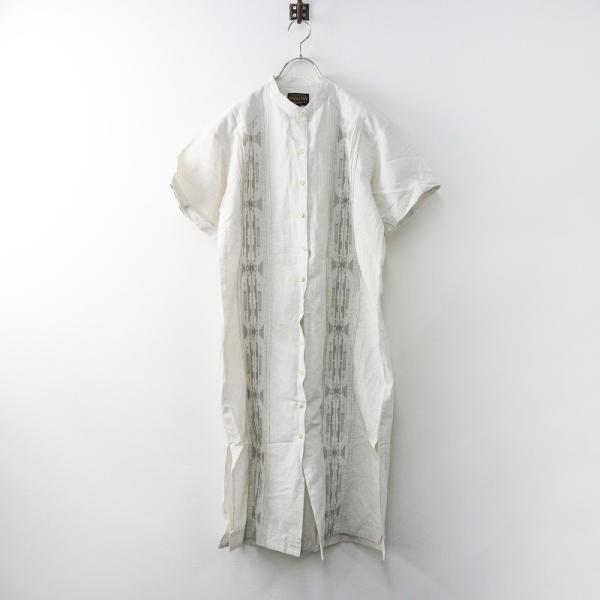 ペンドルトン PENDLETON 綿麻 フロント刺繍 ネイティブ柄 ピンタック ワンピース F‖アイ...