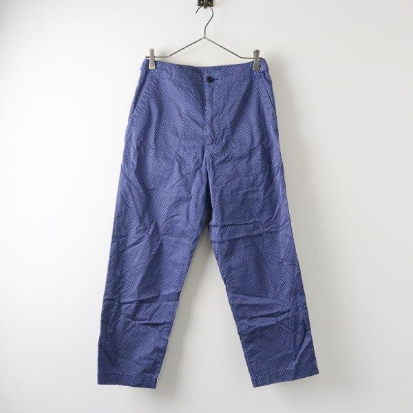 2024SS ホームスパン homspun コットンウェザー高密度クロスパンツ S｜ブルー ボトムス...