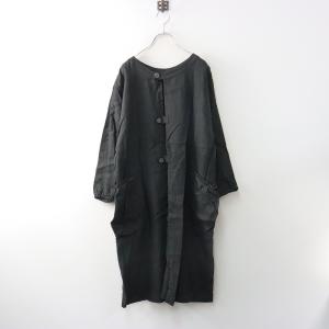 【期間限定価格】美品 ヴェリテクール Veritecoeur NT-026 フレンチリネン2wayスモックワンピース F｜ブラック トップス 【2400014637991】