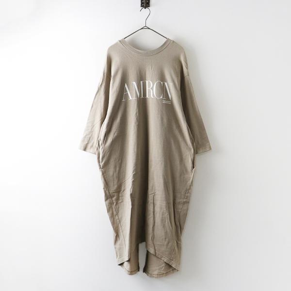 アメリカーナ Americana AMRCN プリント オーバーサイズ ワンピース ｜ベージュ トッ...
