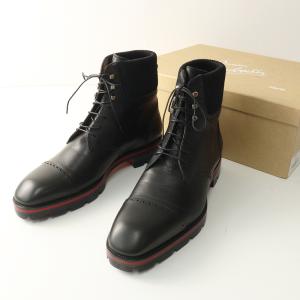【期間限定価格】人気 メンズ クリスチャンルブタン Christian Louboutin City Croc ハイカットカーフレザーブーツ 41.5/26.5cm 黒┃//【2400014830514】