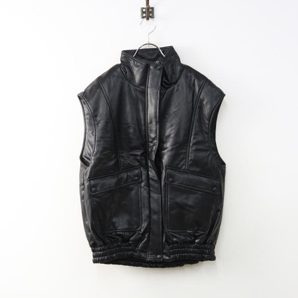 美品 2024AW マチャット MACHATT エコレザーベスト F｜ブラック 羽織り アウター ブ...