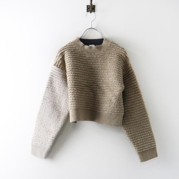 ロク 6 ROKU ビューティアンドユース LOOP PATCH CREW NECK KNIT ニッ...