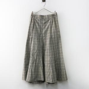 【期間限定価格】美品 スタジオクリップ studio CLIP チェックフレアスカート L＼アイボリー系 ロング ゴム イージー【2400014918076】