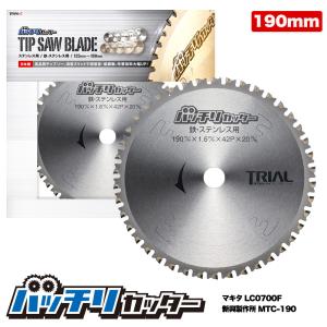 チップソー190mm 42P 鉄 ステンレス 金属用 刃 丸鋸 替刃 消音スリット入 充電 丸のこ 刃 鉄工用 切断機 バッチリカッター B-TS190