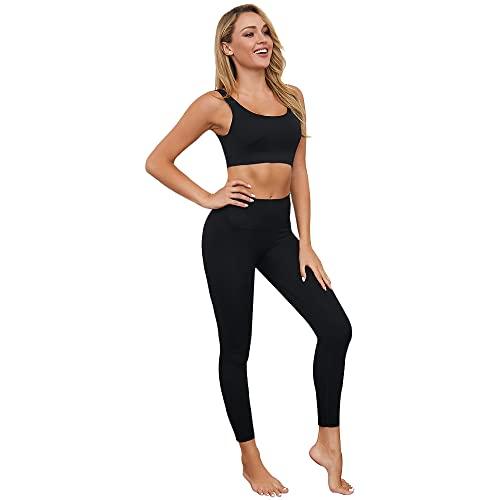 Jetjoy Exercise Outfits for Women 2 Pieces Ribbed ...