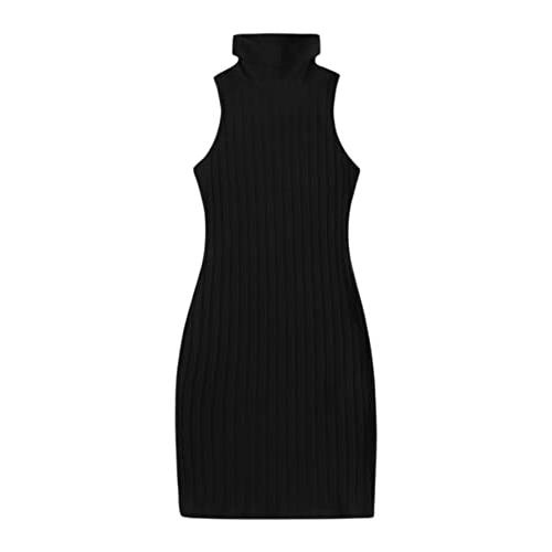 SheIn Women&apos;s Ribbed Knit Turtleneck Bodycon Dress...