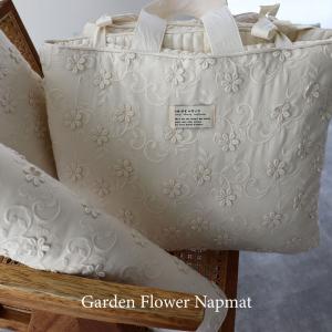 garden flower nap mat（約80×120cm)刺繍のナップマット　NAPMAT本体のみの販売です。ヌビ　ヌビナップマット　ガーデン　デイジー　トリックホリック｜trickholic