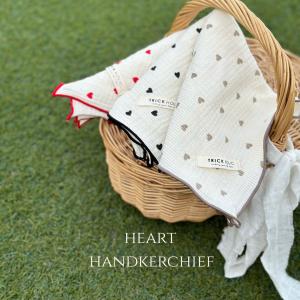 new Heart gauze handkerchief（約30×30cm）ダブルガーゼ　ハンカチ　ガーゼ　コットン　トリックホリック｜trickholic