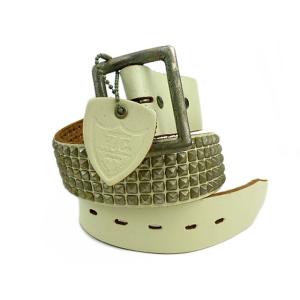 HTC エイチティーシー 黒 レザーベルト ハラコ 白×黒 アメリカ製 Made