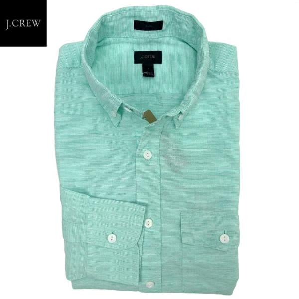 J.Crew ジェイクルー ベアードマクナット スリムフィット コットンリネンシャツ カジュアルシャ...