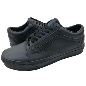 US企画 Vans Old Skool バンズ オールドスクール タンブルレザー スケート 革 黒 モノトーン