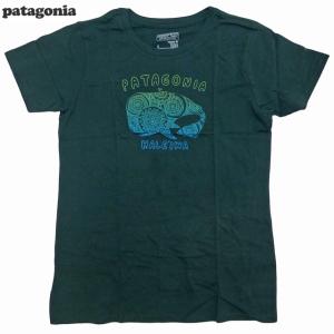 Women's Patagonia Illustrated Whale Cotton Tee Haleiwa パタゴニア クジラ 鯨 幸運 女性用 ロゴ Tシャツ Carbon 炭素 ハレイワ限定【ゆうパケット対応】｜trickortreat