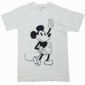 海外正規ライセンス Disney Mickey Mouse Simple Mickey Outline T-Shirt ミッキーマウス ディズニー 蒸気船ウィリー Tシャツ 白【ゆうパケット対応】｜trickortreat