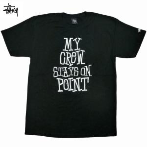 Stussy My Crew Tee ステューシー ショーンフォント ストックロゴ Tシャツ 半袖 ストリート スケート Black 黒【ゆうパケット対応】｜trickortreat