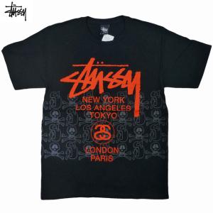 Stussy World Tour Skull Tee ステューシー ワールドツアー スカル クロスボーン 骸骨 名作 Tシャツ 半袖 ストリート スケート Black 黒【ゆうパケット対応】