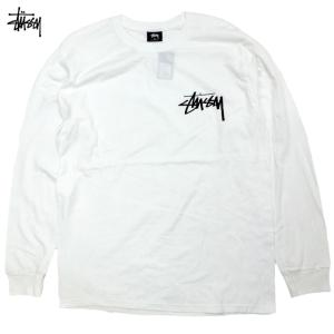 Stussy Stock L/S Tee ロングスリーブ ステューシー ストックロゴ 名作 定番 長袖 ロンT 白 White【ゆうパケット対応】｜trickortreat