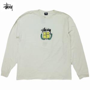 Stussy S Wreath Pig Dyed L/S Tee ロングスリーブ ステューシー リース 花輪 Sクラウン ピグメント加工 ロゴ 長袖Tシャツ ロンT Natural 【ゆうパケット対応】