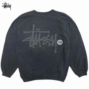 Used 90's 初期白タグ Stussy Stock logo Crew Sweat Shirts ステューシー ストックロゴ スウェット トレーナー フリース 裏起毛 定番 長袖 古着 90年代