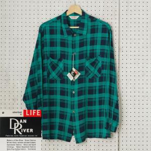 ダンリバー DAN RIVER オンブレチェックシャツ ネルシャツ WORN-OUT 