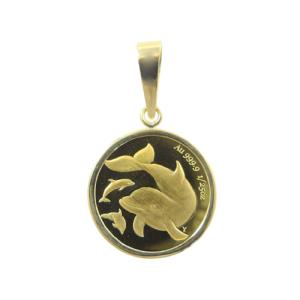 TRIDEA JEWELRY 純金 k24 ドルフィン コイン ペンダントトップ
