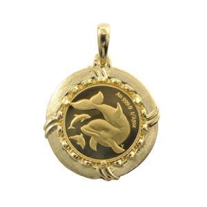 TRIDEA JEWELRY 純金 k24 ドルフィン コイン ペンダントトップ