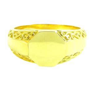 K18 葉模様 金の指輪 5g 11.5号 ファッション K18 葉模様 金の指輪 5g