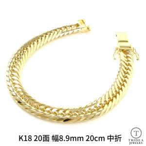 18金 喜平 ブレスレット 40g 20cm 20面 トリプル 造幣局検定付 幅8.9mm K18 アンクレット ゴールド メンズ レディース 中折 金 誕生日 プレゼント ギフト｜trideacoltd