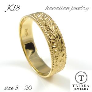 TRIDEA JEWELRY K18 月形 菊 5g 金 マリッジ リング 結婚 指輪