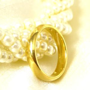 TRIDEA JEWELRY K24 純金 甲丸 幅4mm 7g 金 マリッジ リング