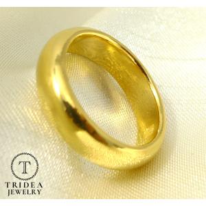 TRIDEA JEWELRY K24 純金 甲丸 幅4mm 7g 金 マリッジ リング 結婚 指輪