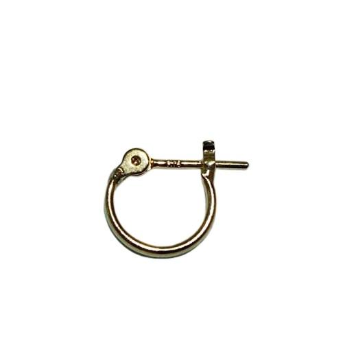 18金  フープピアス 小さめ 国産 幅1mm 外径8mm イエローゴールド 片耳 1個 レディース...