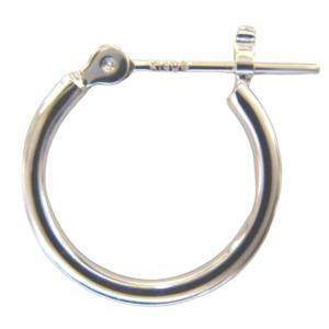 フープピアス K14WG 14金 ホワイトゴールド 甲丸 丸み シンプル