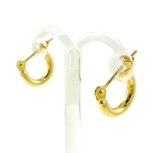 18金 フープピアス 3mm×20mm 片耳 ゴールド リング ピアス レディース