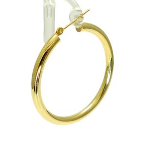 K18YG 18金 フープピアス 幅3mm 外径30mm イエローゴールド　片耳 TRIDEA JEWELRY 18金 フープ ピアス 幅3mm 外径20mm イエロー