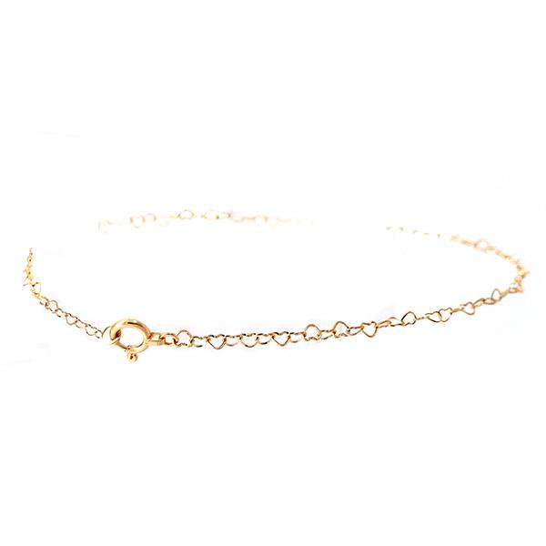 （263584）ハートチェーンのブレスレット 18金 ブレスレット レディース ハート モチーフ k...